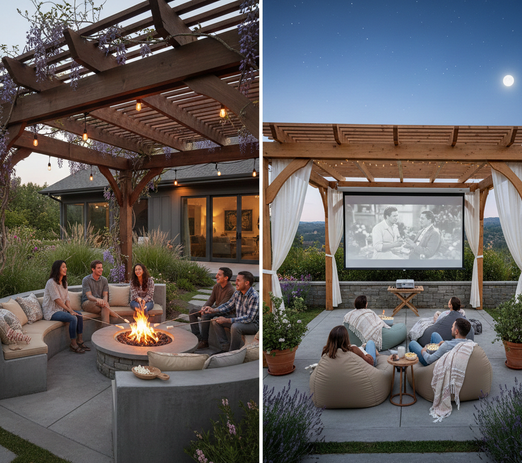 Pergola with Fire Feature