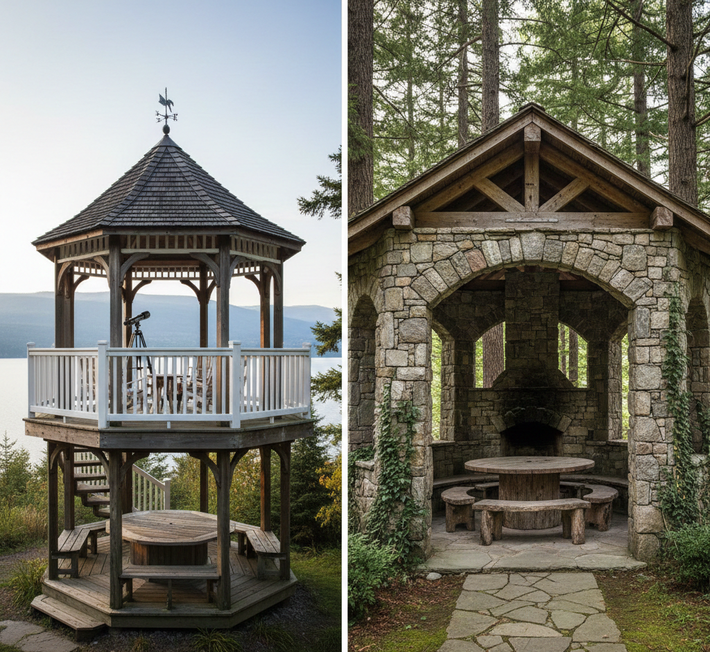 Rustic Stone Gazebo