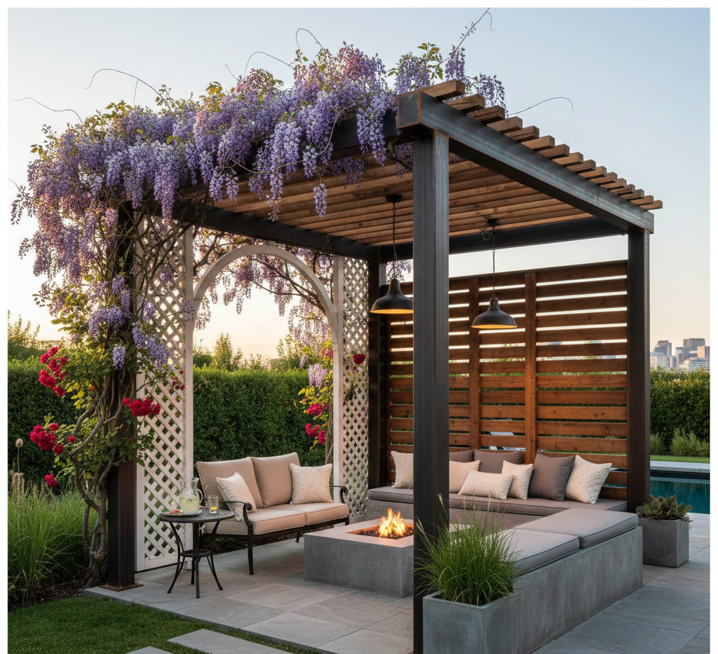 Steel and Wood Combination