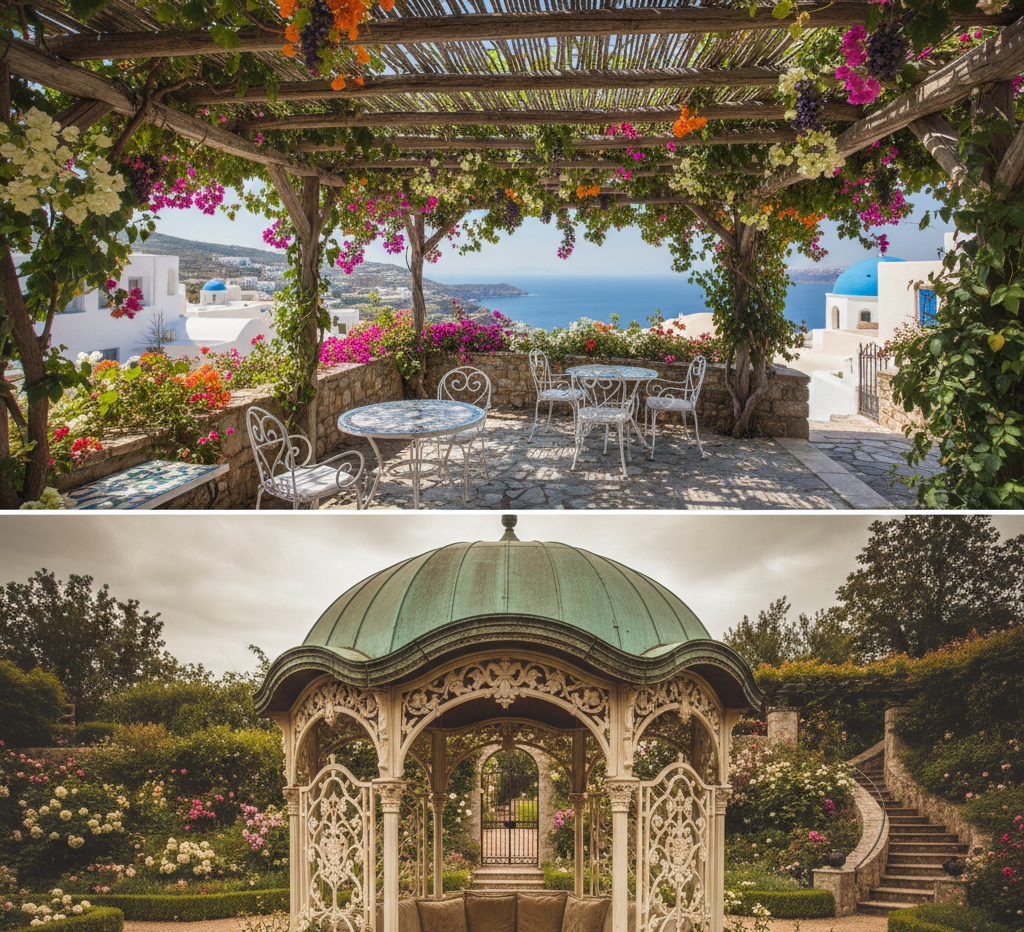 Vintage Gazebo with Curved Roof