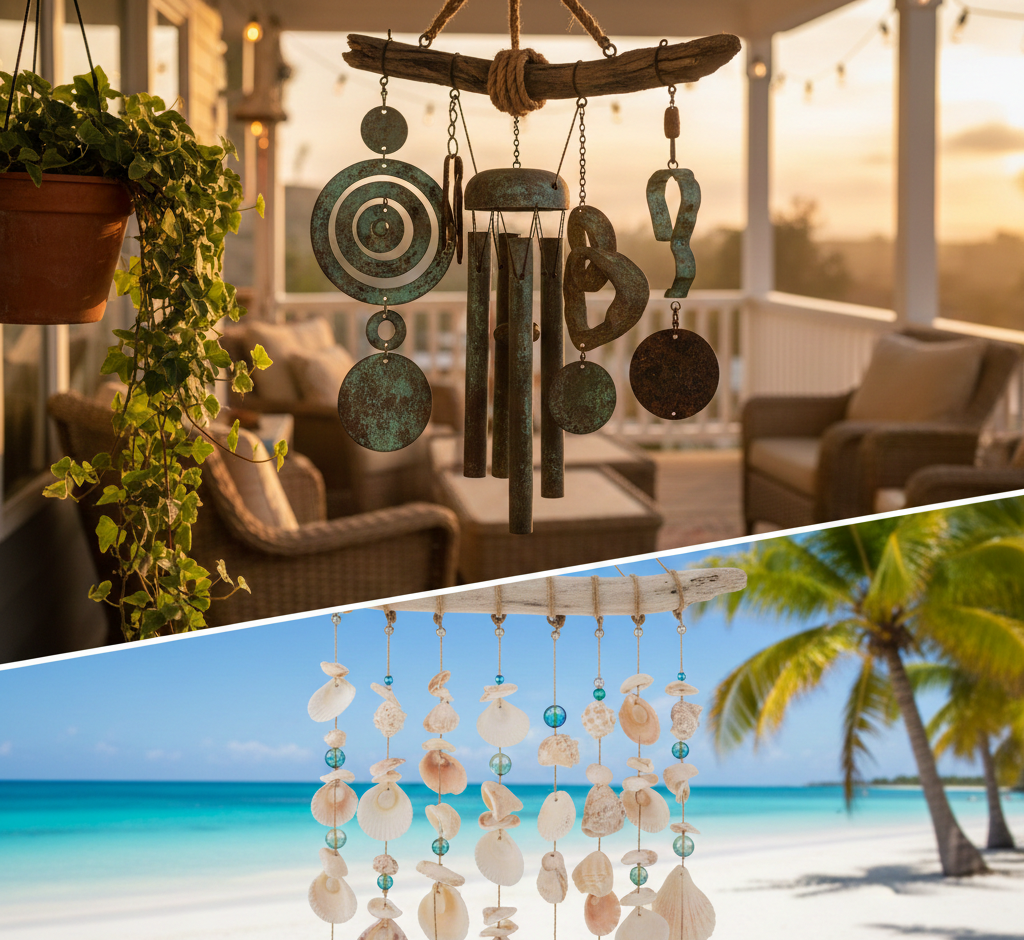 Vintage Metal Chimes Rustic Charm